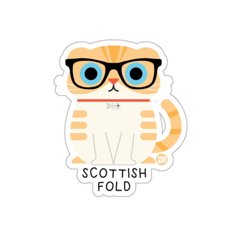 Load image into Gallery viewer, Scottish Fold Cat Wearing Glasses Sticker
