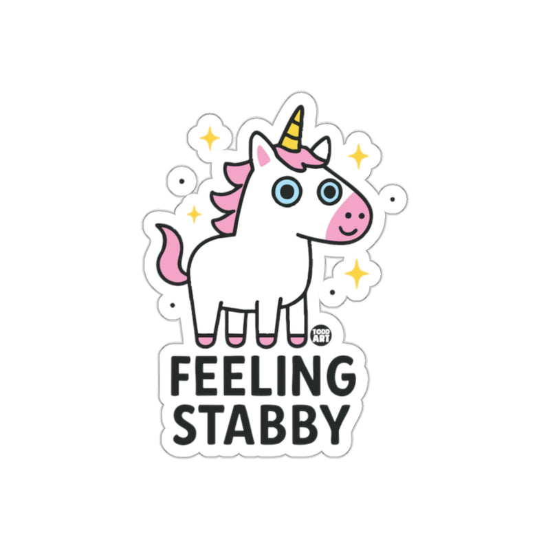 Load image into Gallery viewer, Feeling Stabby Unicorn Funny Sticker for All Ages

