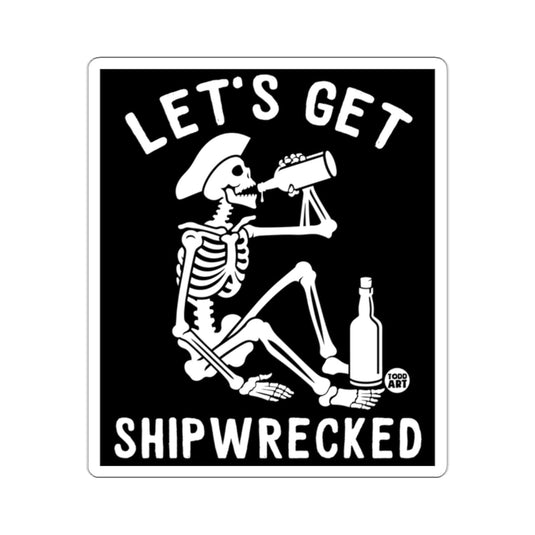 Let's Get Shipwrecked Skeleton Pirate Sticker