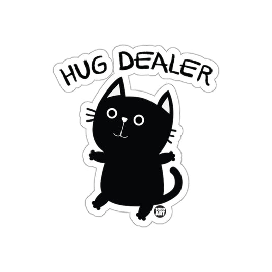 Hug Dealer Black Cat Sticker Fun Gift Cute Design