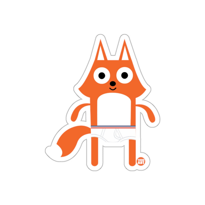 Load image into Gallery viewer, Cute Fox Character in Underwear Sticker Design
