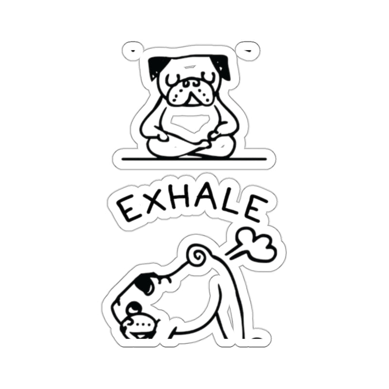 Load image into Gallery viewer, Exhale Meditating Pug Sticker Unique Dog Art
