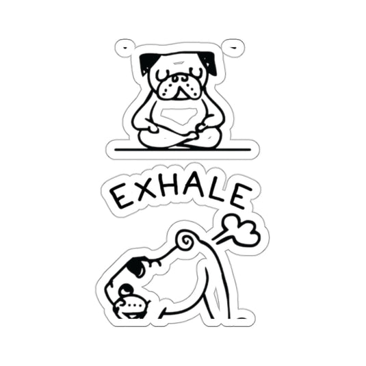 Exhale Meditating Pug Sticker Unique Dog Art
