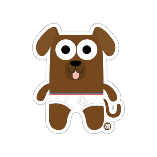 Cute Cartoon Dog Sticker with Big Eyes 