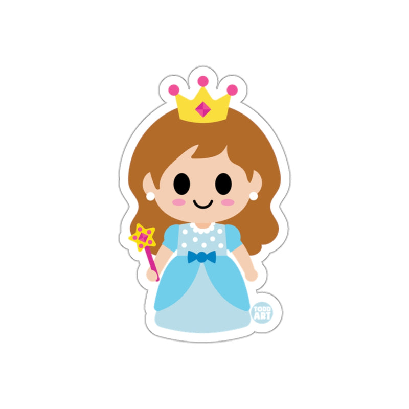 Load image into Gallery viewer, Cute Princess with Crown and Wand Artwork Sticker
