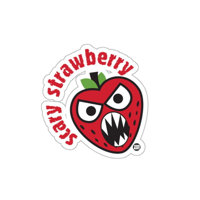 Load image into Gallery viewer, Scary Strawberry with Angry Expression Sticker
