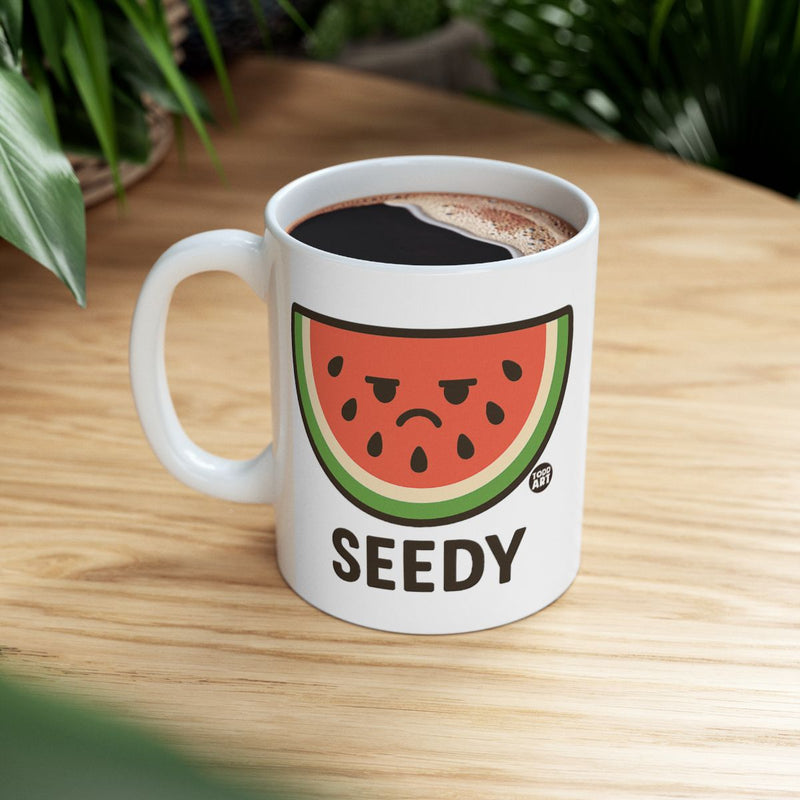 Load image into Gallery viewer, Seedy Watermelon Cartoon Face Funny Coffee Mug
