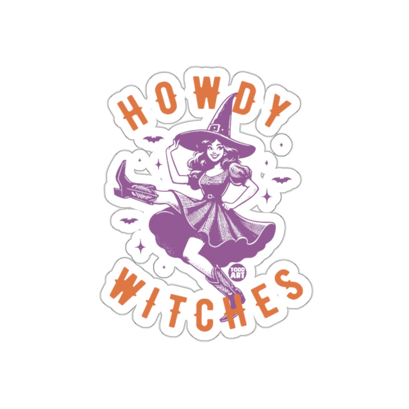 Load image into Gallery viewer, Howdy Witches Halloween Sticker for Spooky Fun
