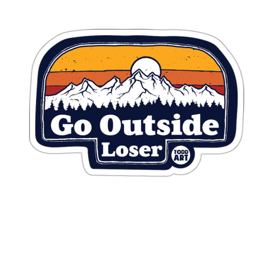 Go Outside Loser Todd Art Sunset Nature Scene sticker