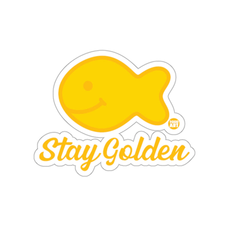 Load image into Gallery viewer, Stay Golden Smiling Yellow Fish Vinyl Sticker Decal
