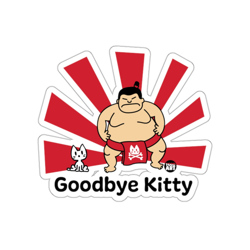 Load image into Gallery viewer, Goodbye Kitty Sumo Wrestler Funny Sticker for Laptops
