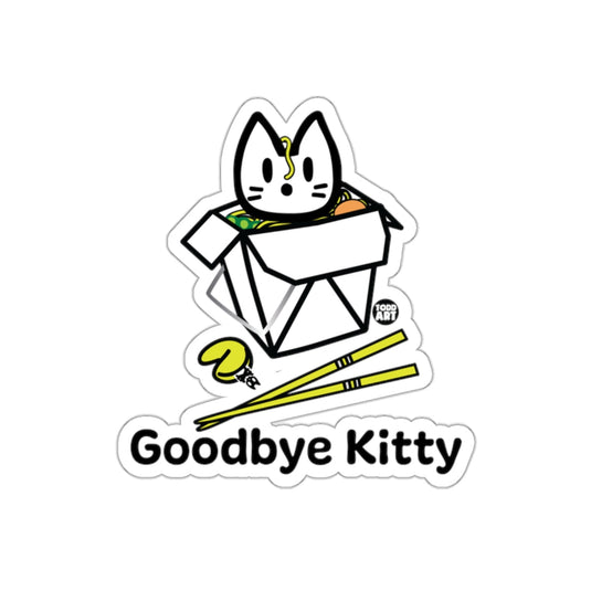 Goodbye Kitty sticker with Cute Box Design