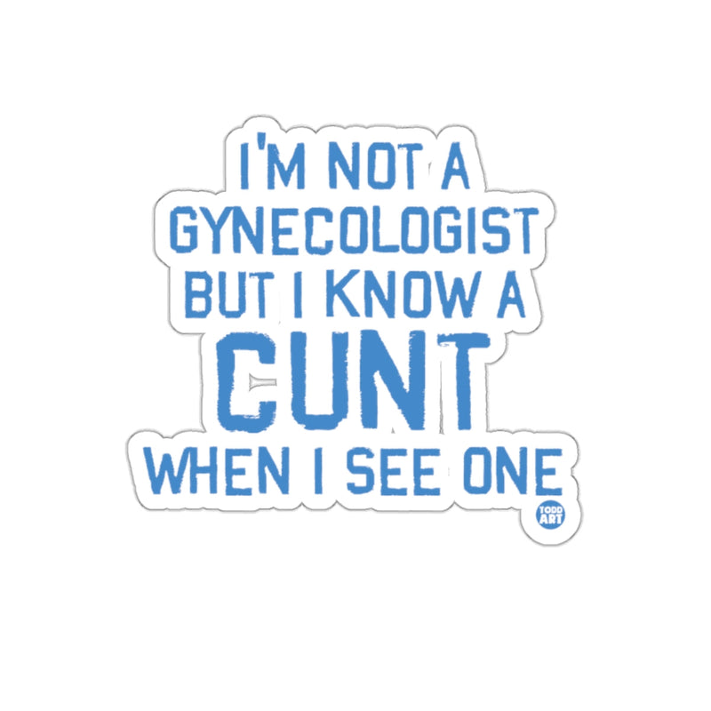 Load image into Gallery viewer, I'm Not A Gynecologist But I Know A Cunt Sticker
