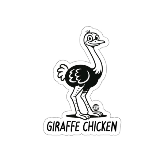 Funny Black and White Giraffe Chicken Sticker