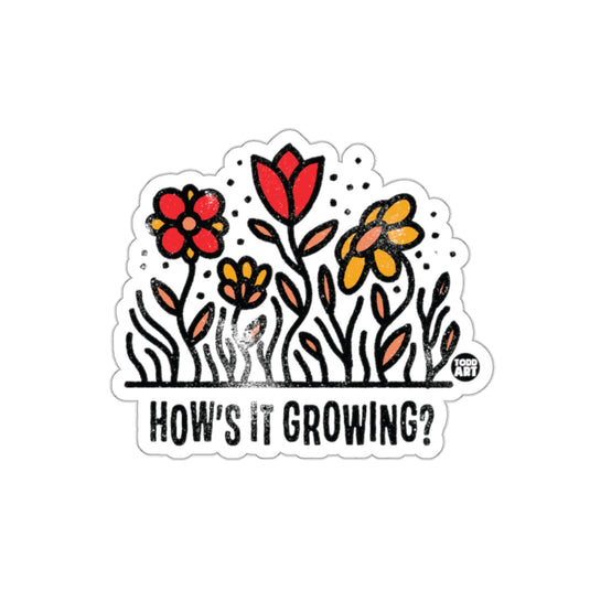 How's It Growing? Colorful Flowers Illustrated sticker