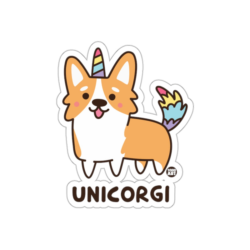 Load image into Gallery viewer, Cute Unicorgi Sticker With Rainbow Tail Design
