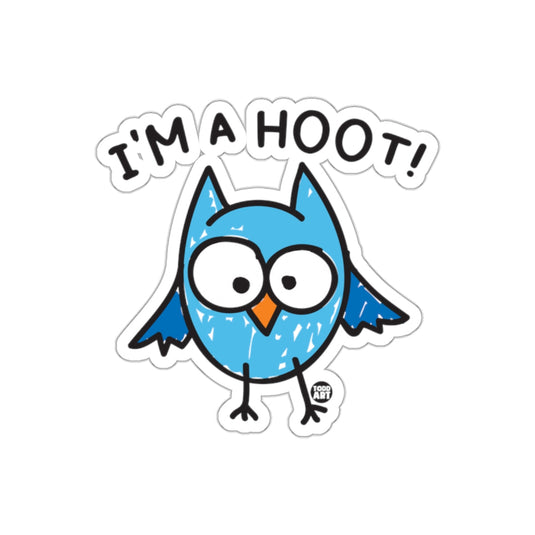 Fun Cartoon Owl With I'm A Hoot Saying sticker