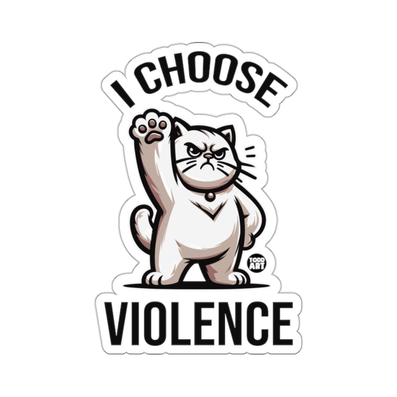 Load image into Gallery viewer, I CHOOSE VIOLENCE funny angry cat design 
