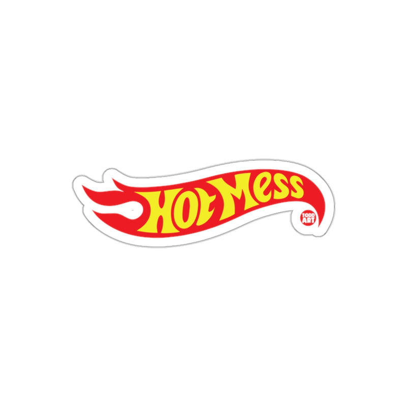 Load image into Gallery viewer, Hot Mess Flame Sticker - Bold Red and Yellow Decal
