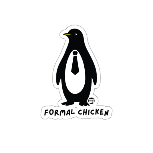 Formal Chicken Penguin Design With Tie Graphic sticker