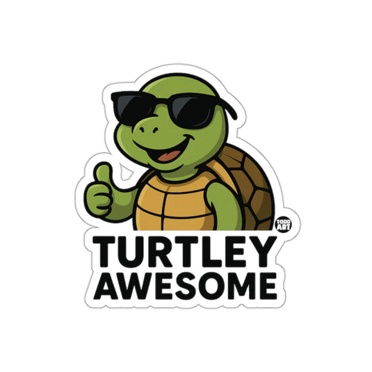 Turtley Awesome Turtle with Sunglasses Sticker