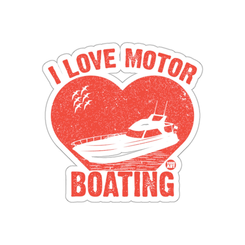 Load image into Gallery viewer, I Love Motor Boating Heart Sticker for Enthusiasts
