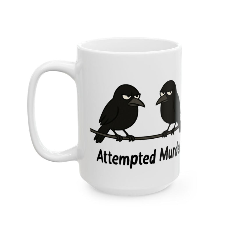 Load image into Gallery viewer, Attempted Murder Crow Design Cartoon Mug
