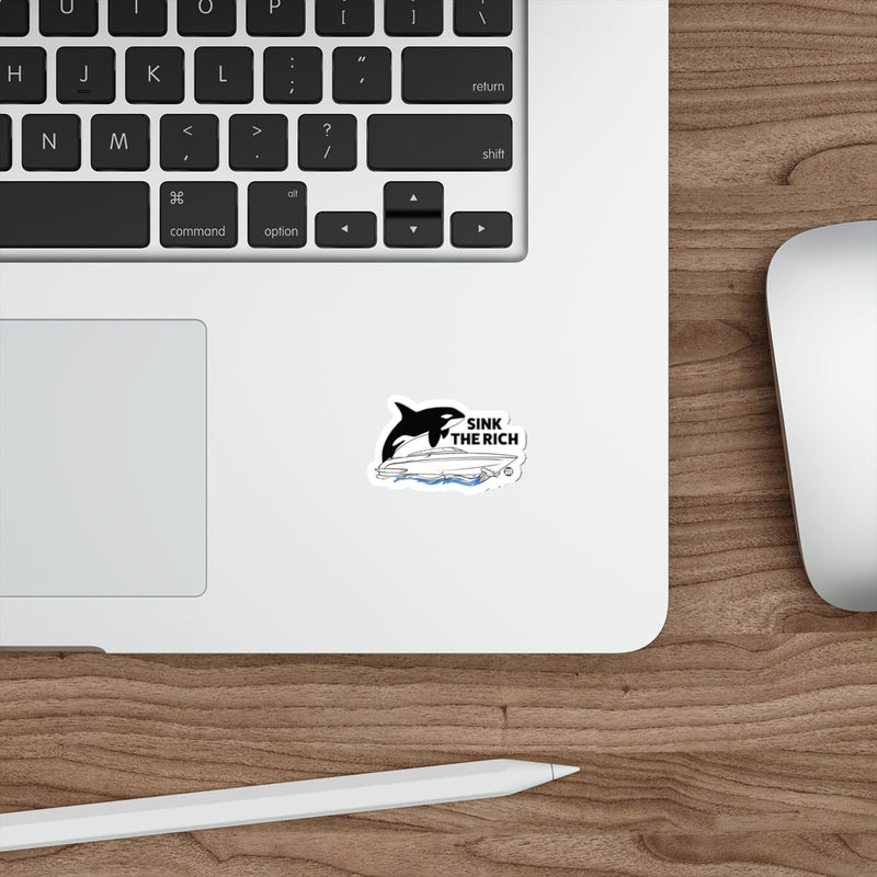 Load image into Gallery viewer, Sink The Rich Whale Graphic Sticker

