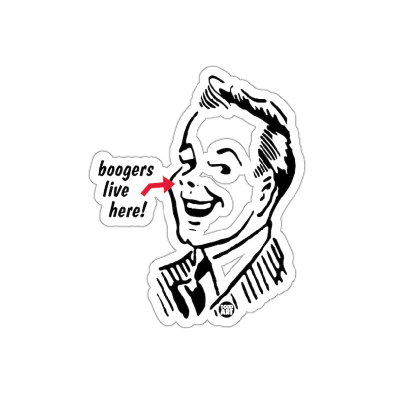 Load image into Gallery viewer, Retro Style Boogers Live Here Graphic Novelty sticker
