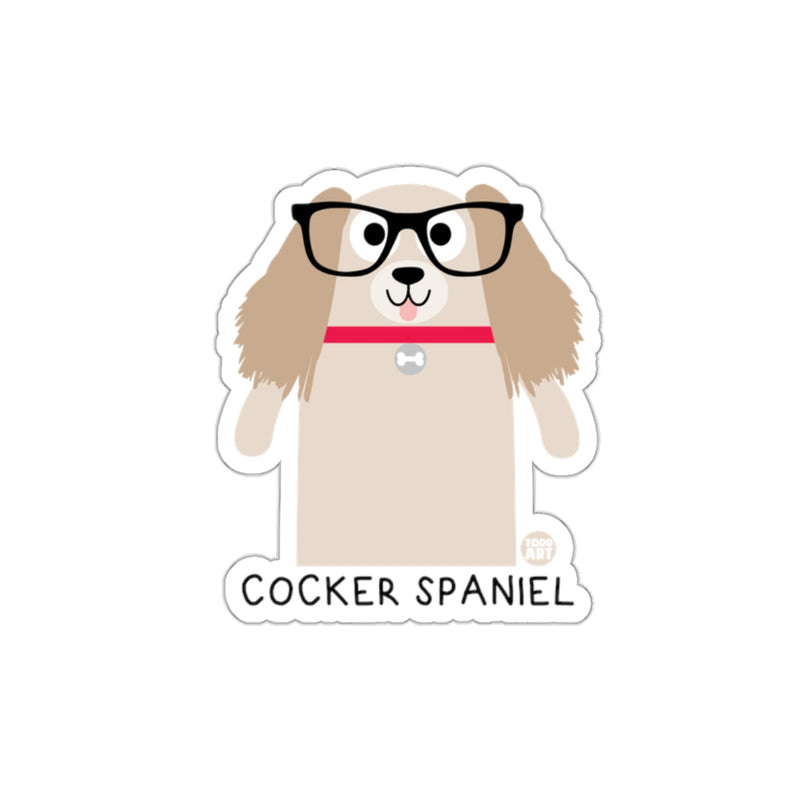 Load image into Gallery viewer, Cute Glasses Wearing Cocker Spaniel Dog Sticker
