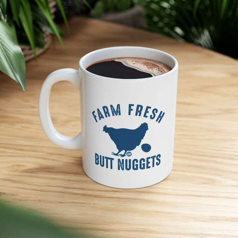 Load image into Gallery viewer, Farm Fresh Butt Nuggets Funny Chicken Mug
