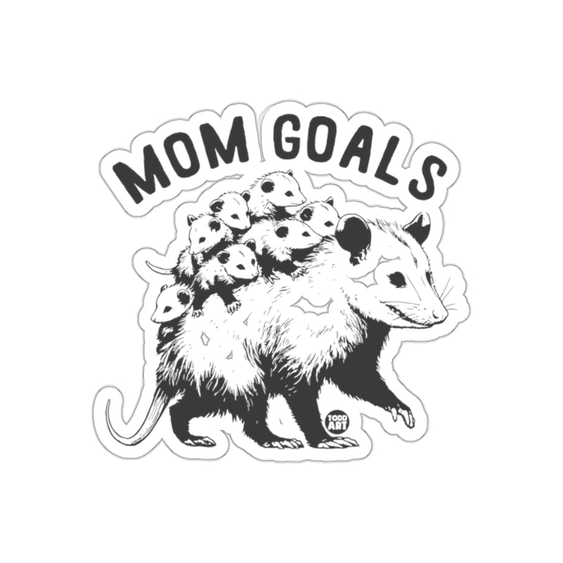 Load image into Gallery viewer, Mom Goals Opossum with Babies Todd Art Funny sticker

