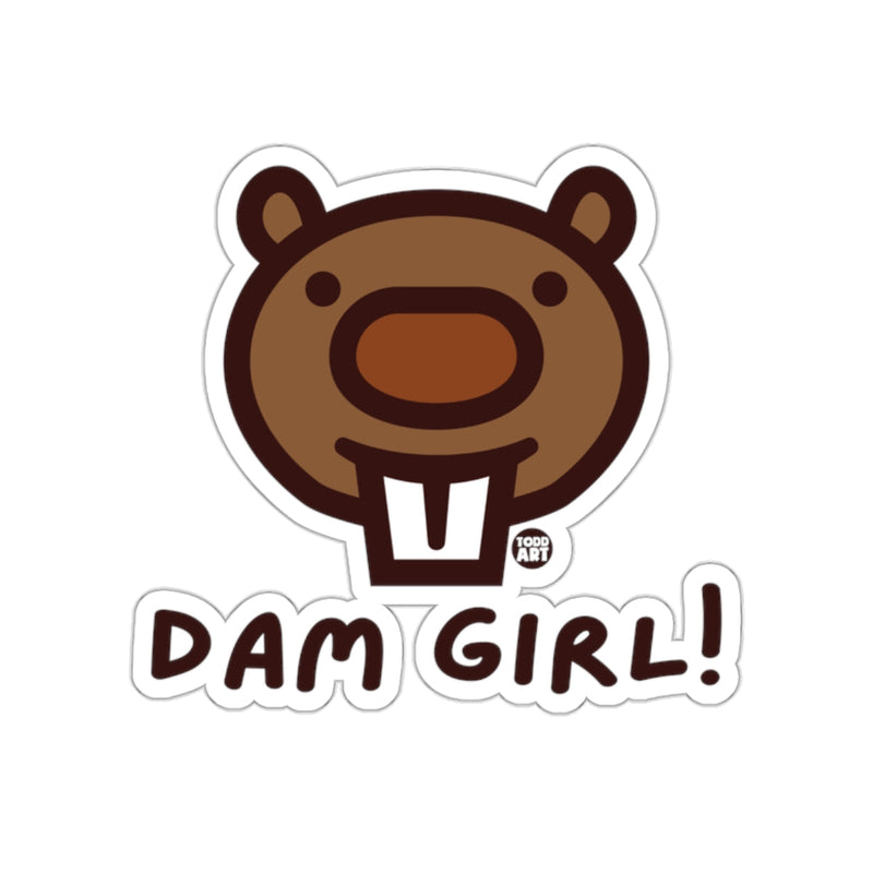 Load image into Gallery viewer, Dam Girl Cute Beaver Sticker Todd Art Illustration
