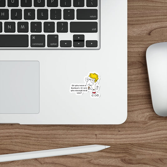 Funny Cartoon Sunburn Quote Sticker Laptop Product