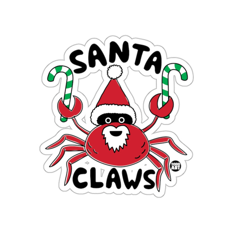 Load image into Gallery viewer, Santa Claws Christmas Crab Sticker for Holiday Fun
