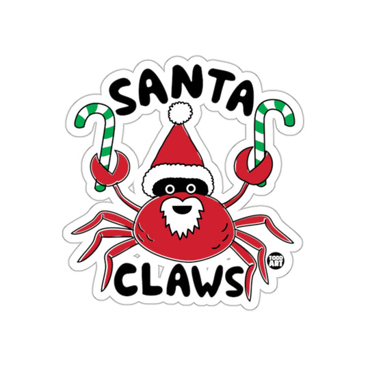 Santa Claws Christmas Crab Sticker for Holiday Fun