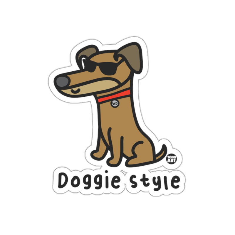 Load image into Gallery viewer, Doggie Style Funny Dog Wearing Sunglasses Sticker

