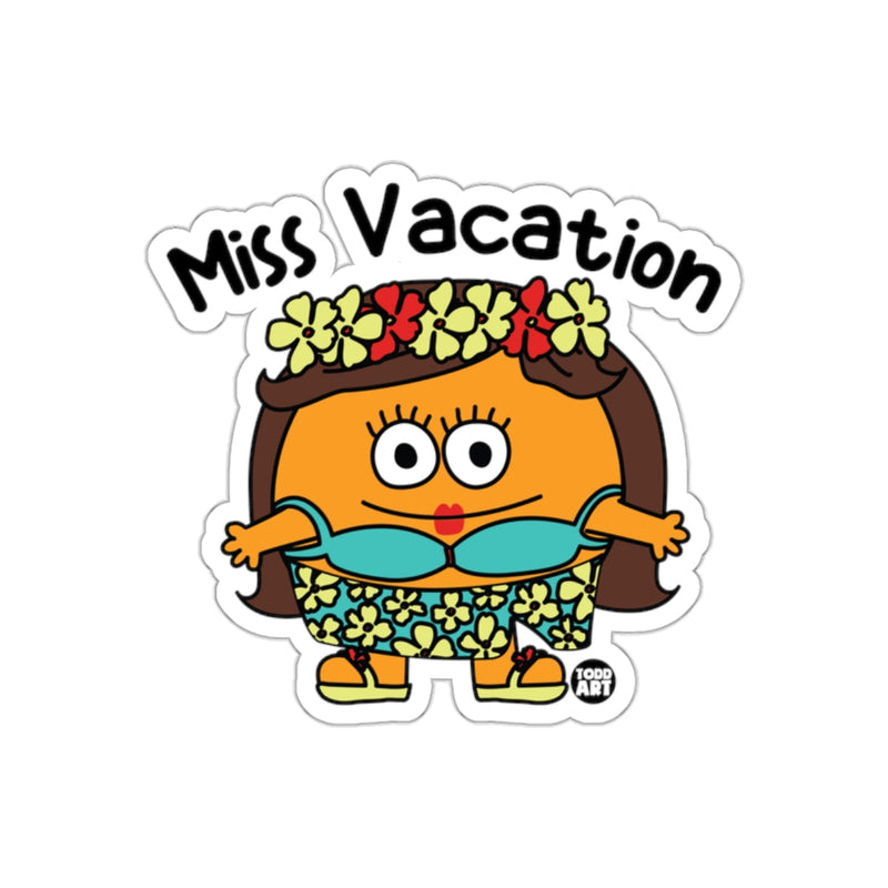 Load image into Gallery viewer, Miss Vacation Hula Floral Character Illustration Sticker
