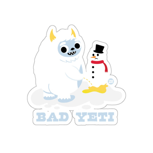 Bad Yeti Humorous Snowman Scene Sticker