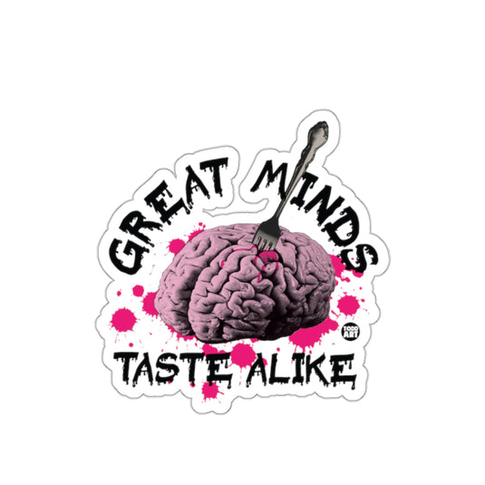 Great Minds Taste Alike Sticker with Brain and Fork Design