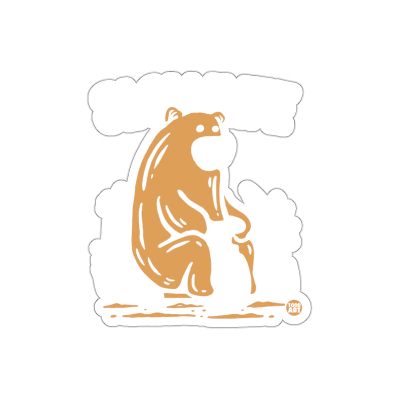 Load image into Gallery viewer, Cute Minimalist Sitting Bear Sticker Design
