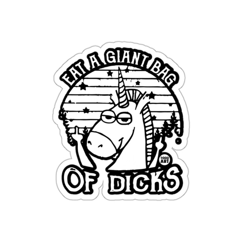 Load image into Gallery viewer, Eat a Giant Bag of Dicks Unicorn Sticker
