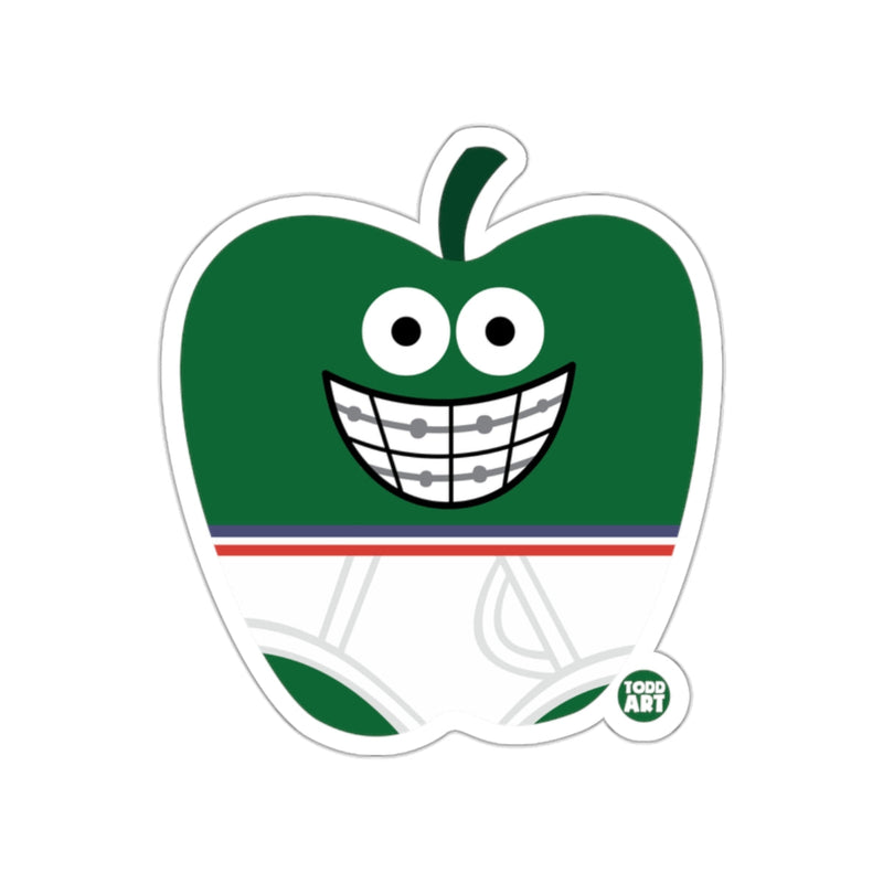 Load image into Gallery viewer, Cute Smiling Green Apple Wearing Braces Sticker
