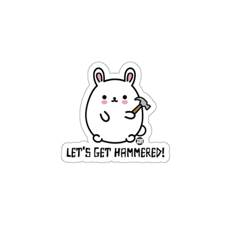 Load image into Gallery viewer, Let's Get Hammered Cute Bunny Sticker for Fun Decor
