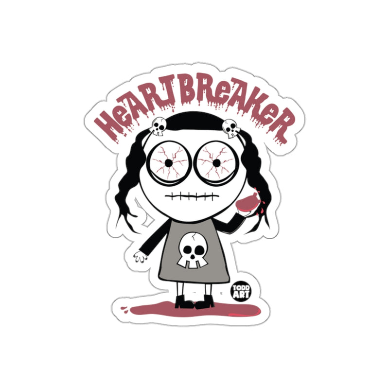 Load image into Gallery viewer, Heartbreaker Design Sticker with Skull and Doll Graphics
