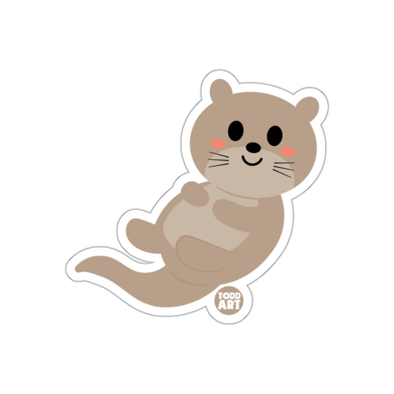 Load image into Gallery viewer, Adorable Cartoon Otter With Blushed Cheeks Sticker
