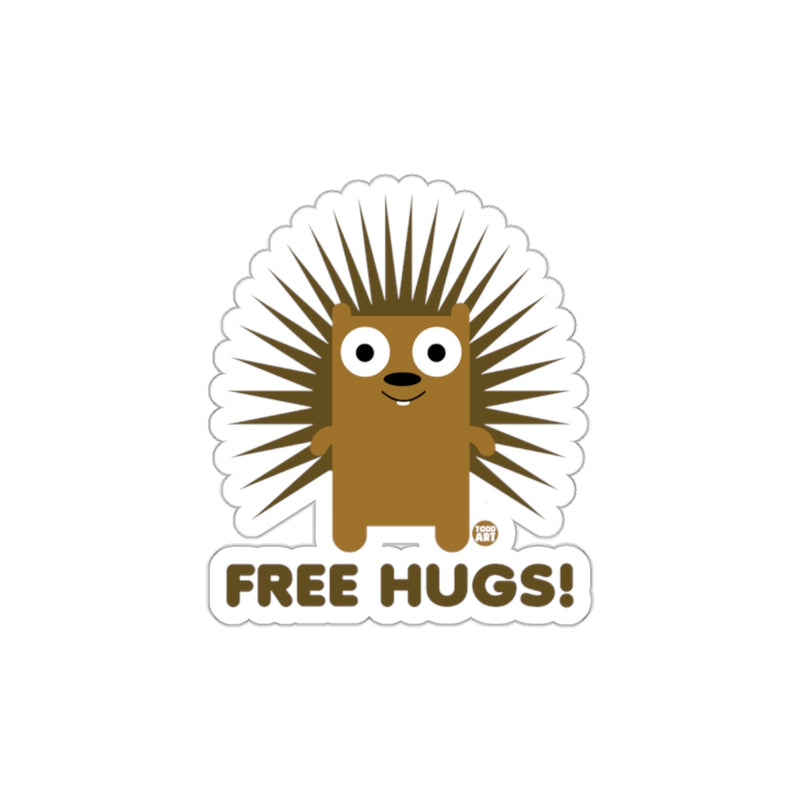 Load image into Gallery viewer, Cute Porcupine Cartoon Free Hugs Sticker Product
