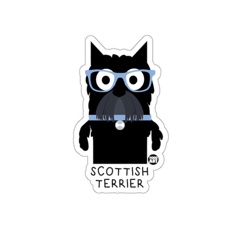 Load image into Gallery viewer, Scottish Terrier Dog with Glasses Vinyl Decal Sticker
