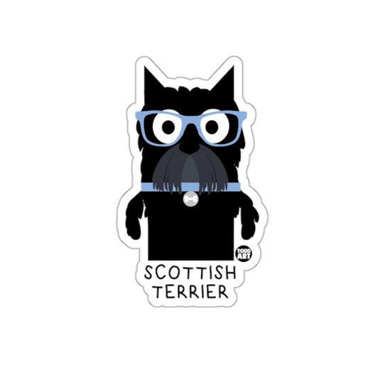 Scottish Terrier Dog with Glasses Vinyl Decal Sticker