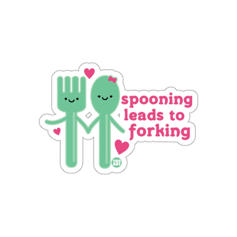 Load image into Gallery viewer, Spooning Leads to Forking Cute Utensil Sticker
